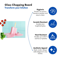 Flamingo Ice Cream Glass Chopping Board