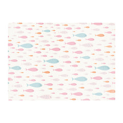 Hand Drawn Swimming Fish Glass Chopping Board