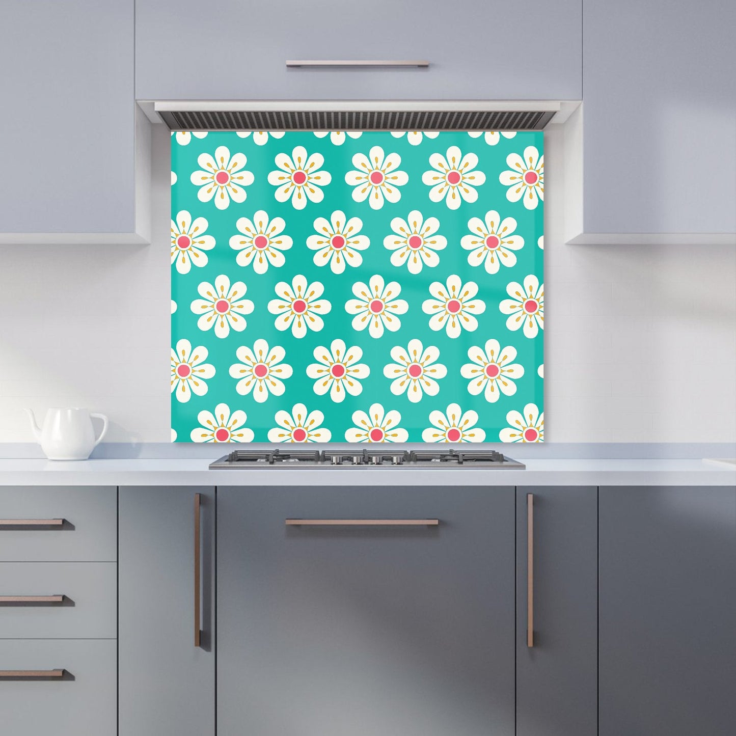 Daisy Pattern Kitchen Splashback