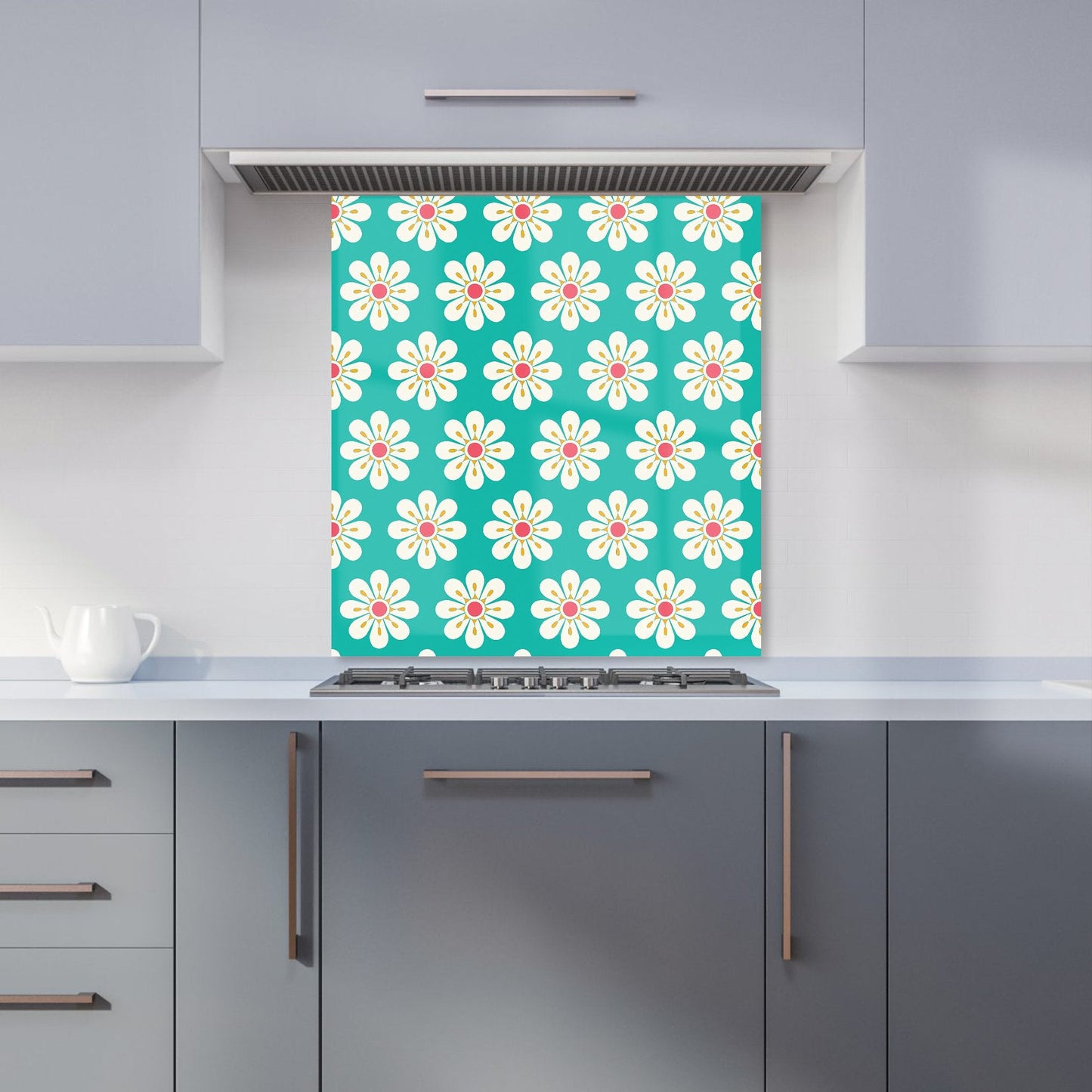 Daisy Pattern Kitchen Splashback