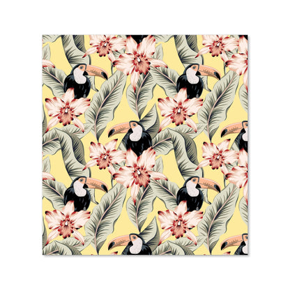 Toucans, Orchids And Palm Leaves Kitchen Splashback