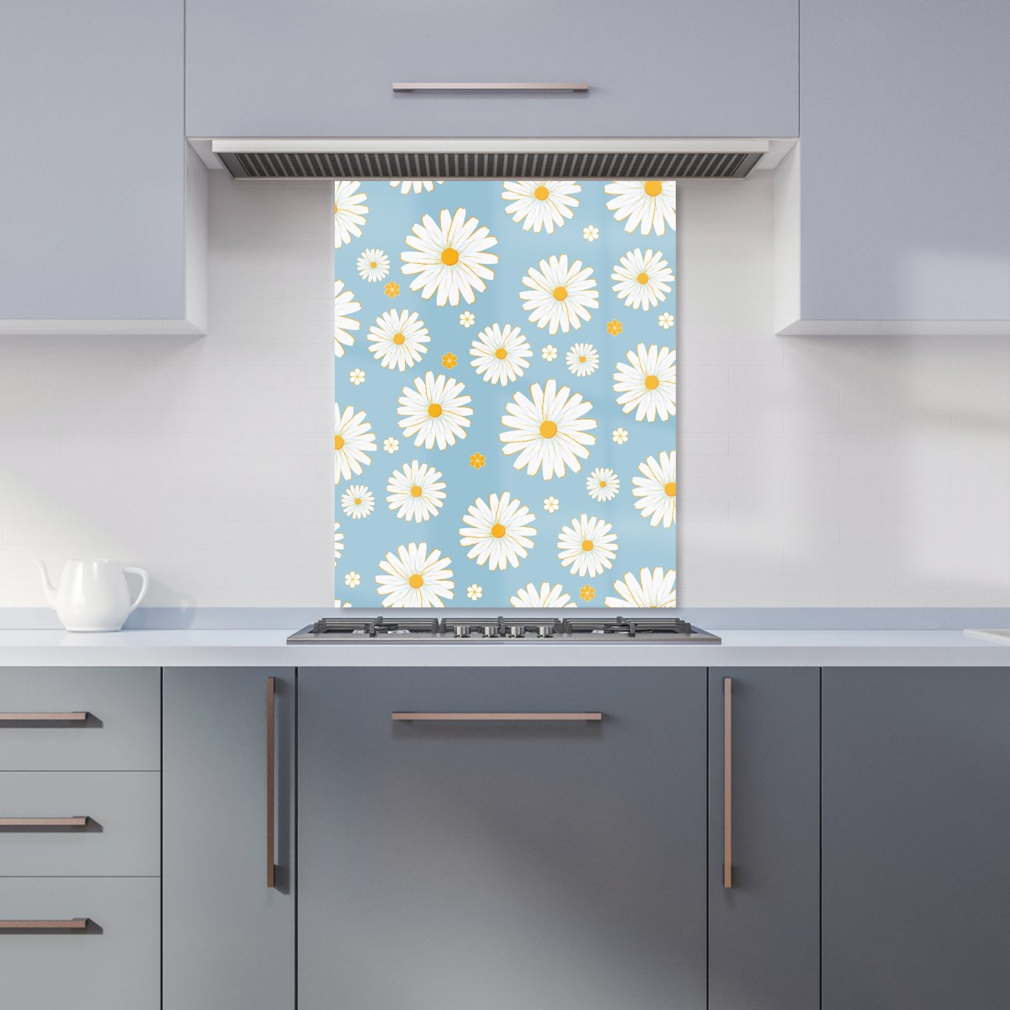 Summer Daisy Pattern Kitchen Splashback