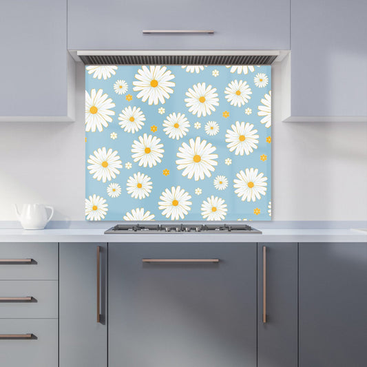 Summer Daisy Pattern Kitchen Splashback