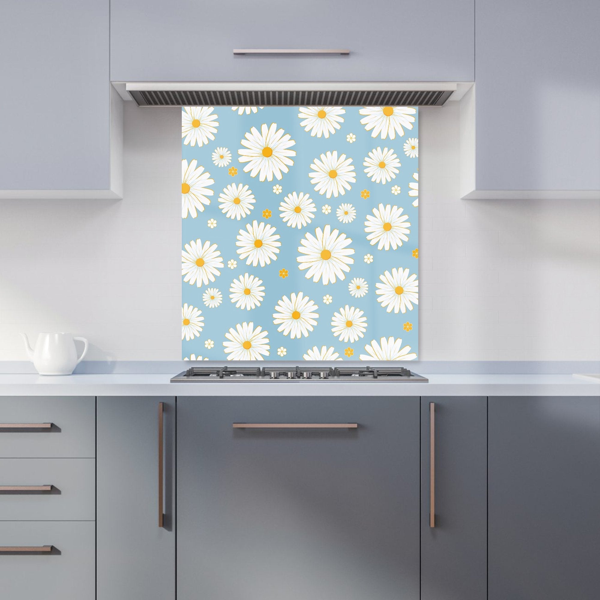 Summer Daisy Pattern Kitchen Splashback