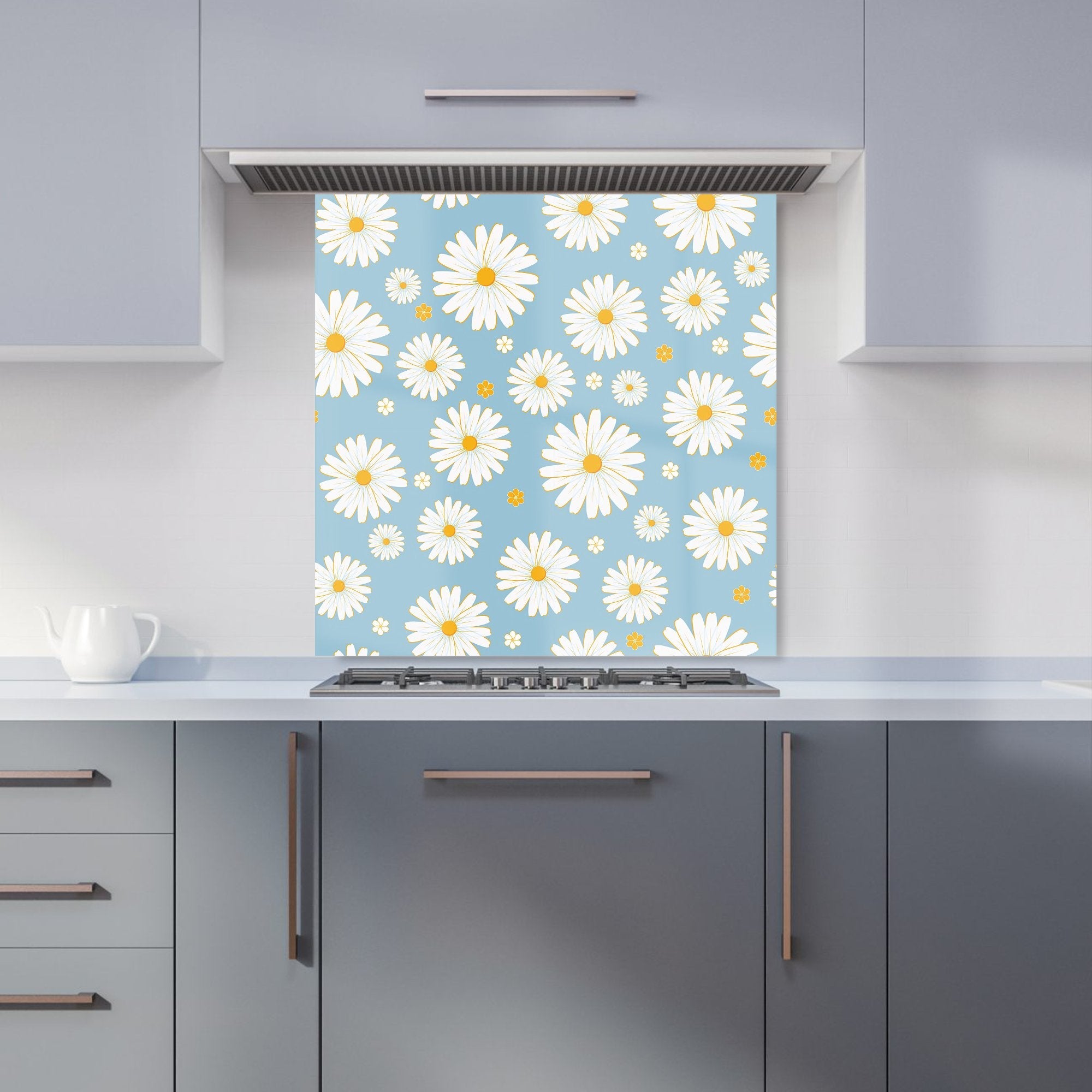 Summer Daisy Pattern Kitchen Splashback