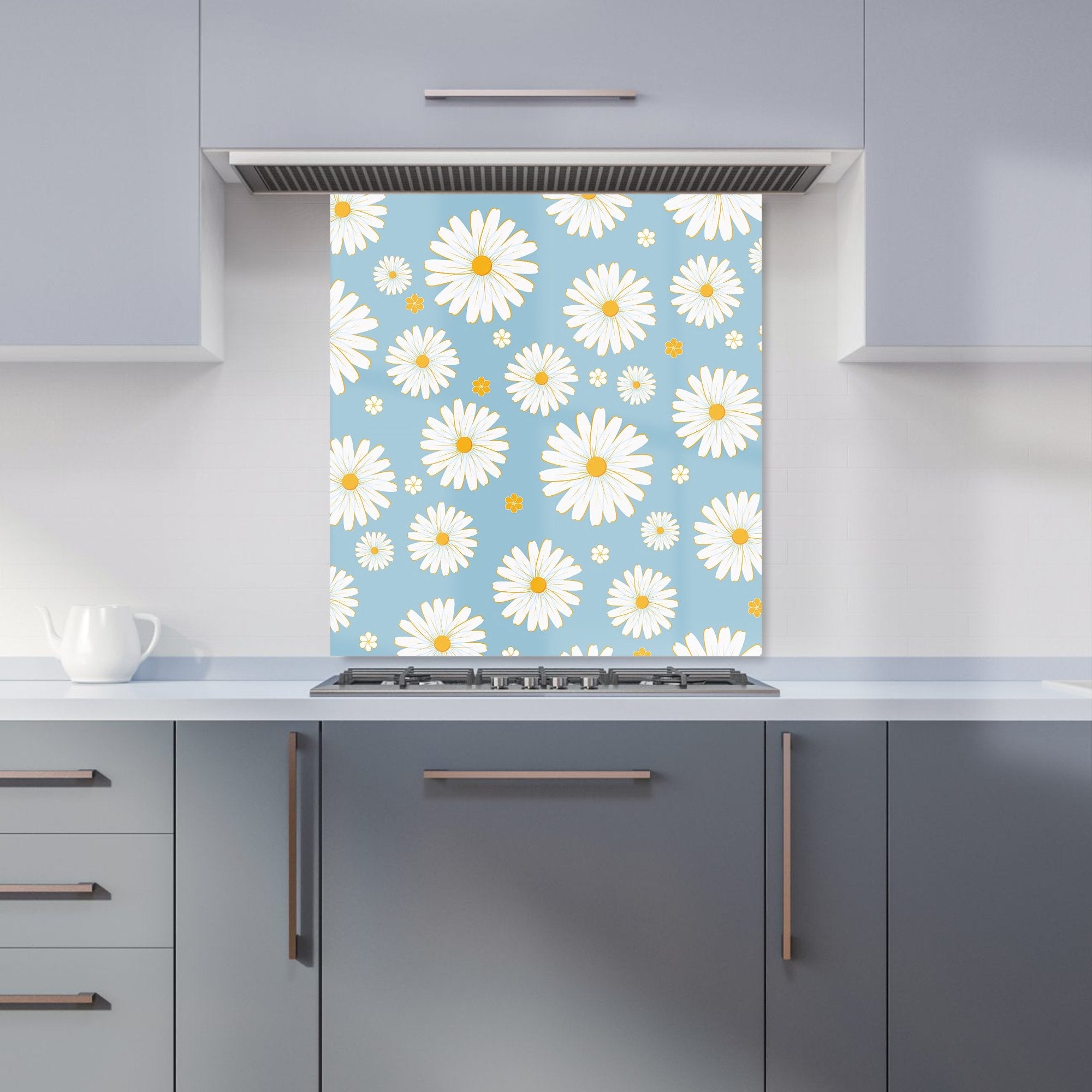 Summer Daisy Pattern Kitchen Splashback