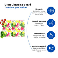 Colourful Melon Pattern Glass Chopping Board