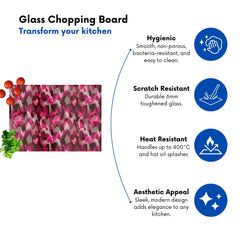 Modern Pink Animal Print Glass Chopping Board