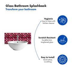 Modern Pink Animal Print Glass Bathroom Splashback