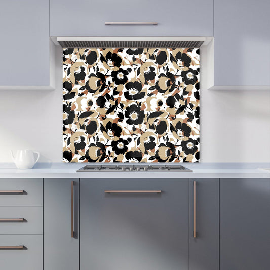 Modern Flower Pattern Kitchen Splashback