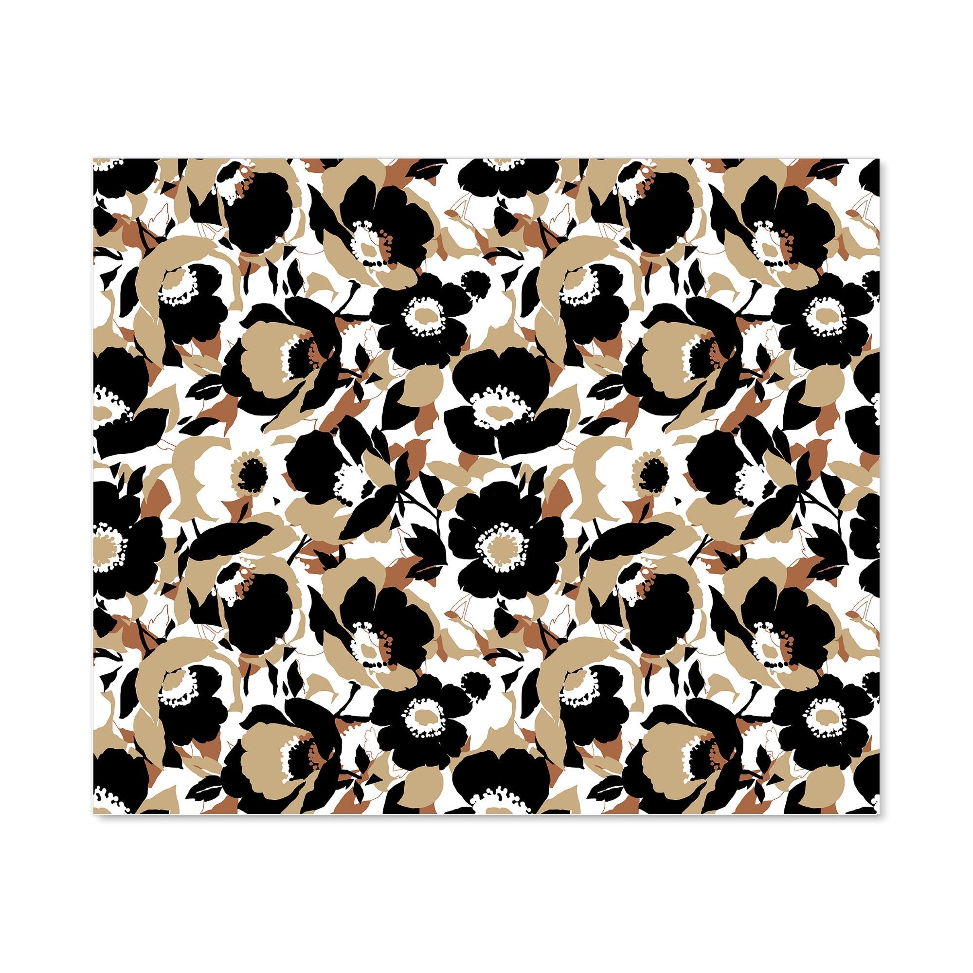 Modern Flower Pattern Kitchen Splashback