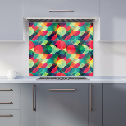 Colourful Grunge Circle Pattern Kitchen Splashback