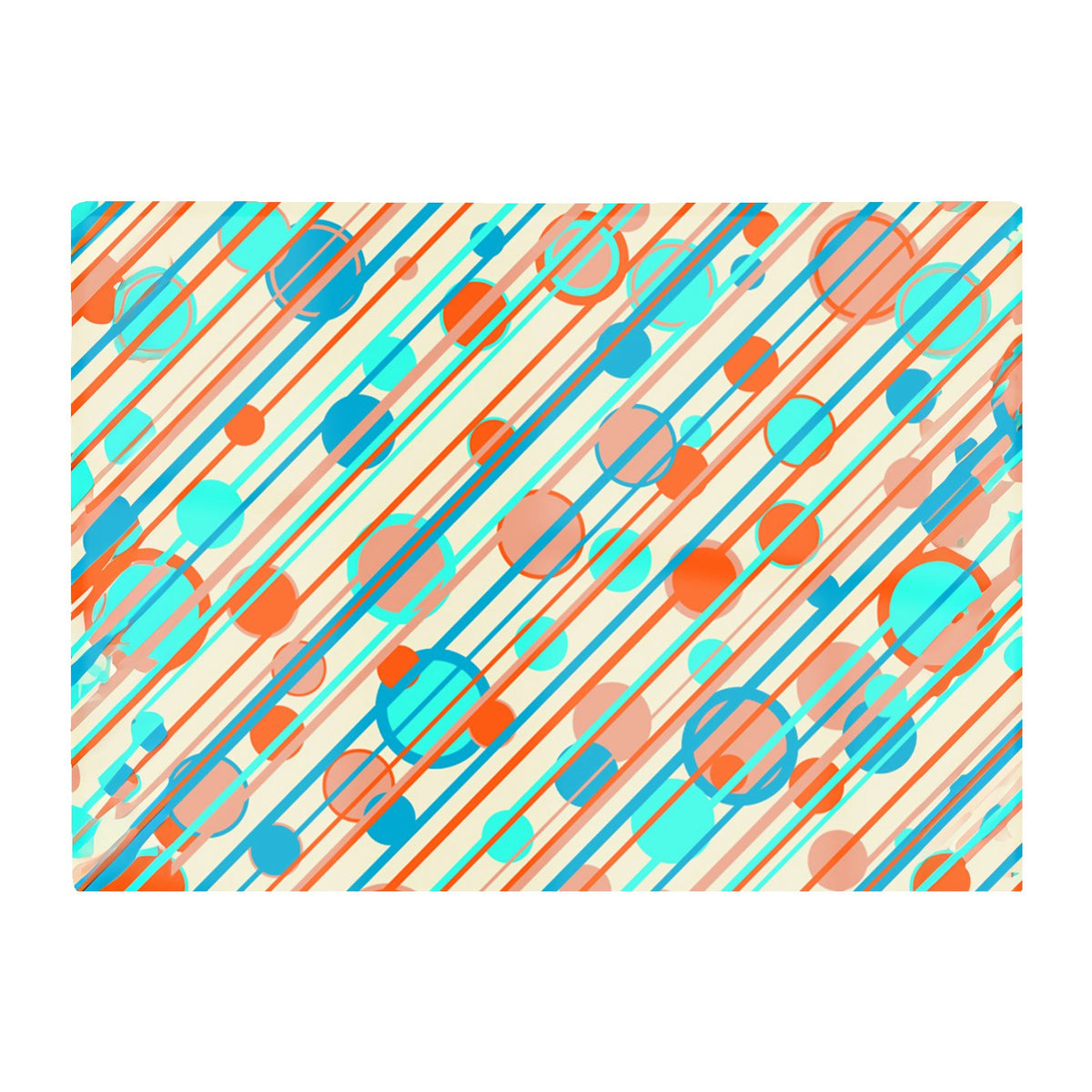 Retro Stripes And Circles Glass Chopping Board
