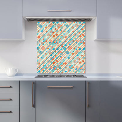 Retro Stripes And Circles Kitchen Splashback