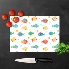 Swimming Fish Glass Chopping Board