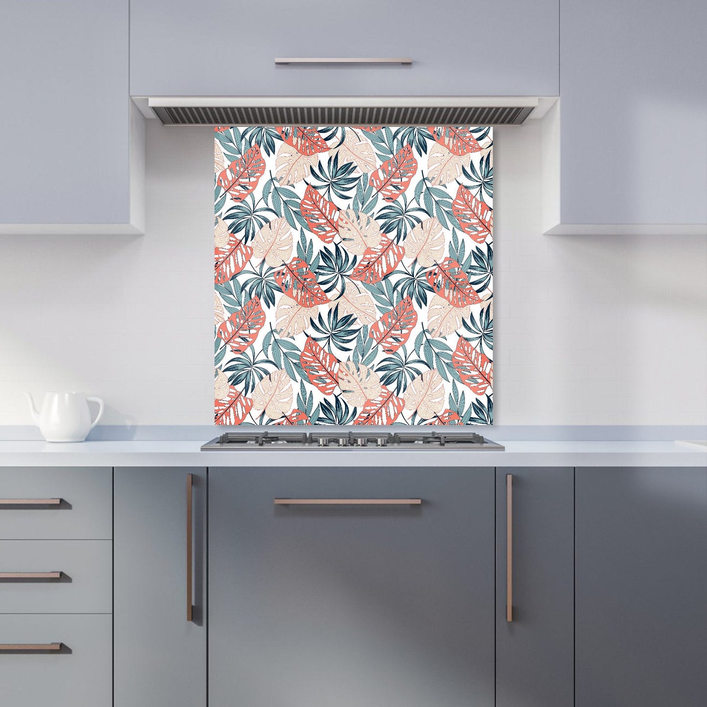 Tropical Leaf Pattern Kitchen Splashback