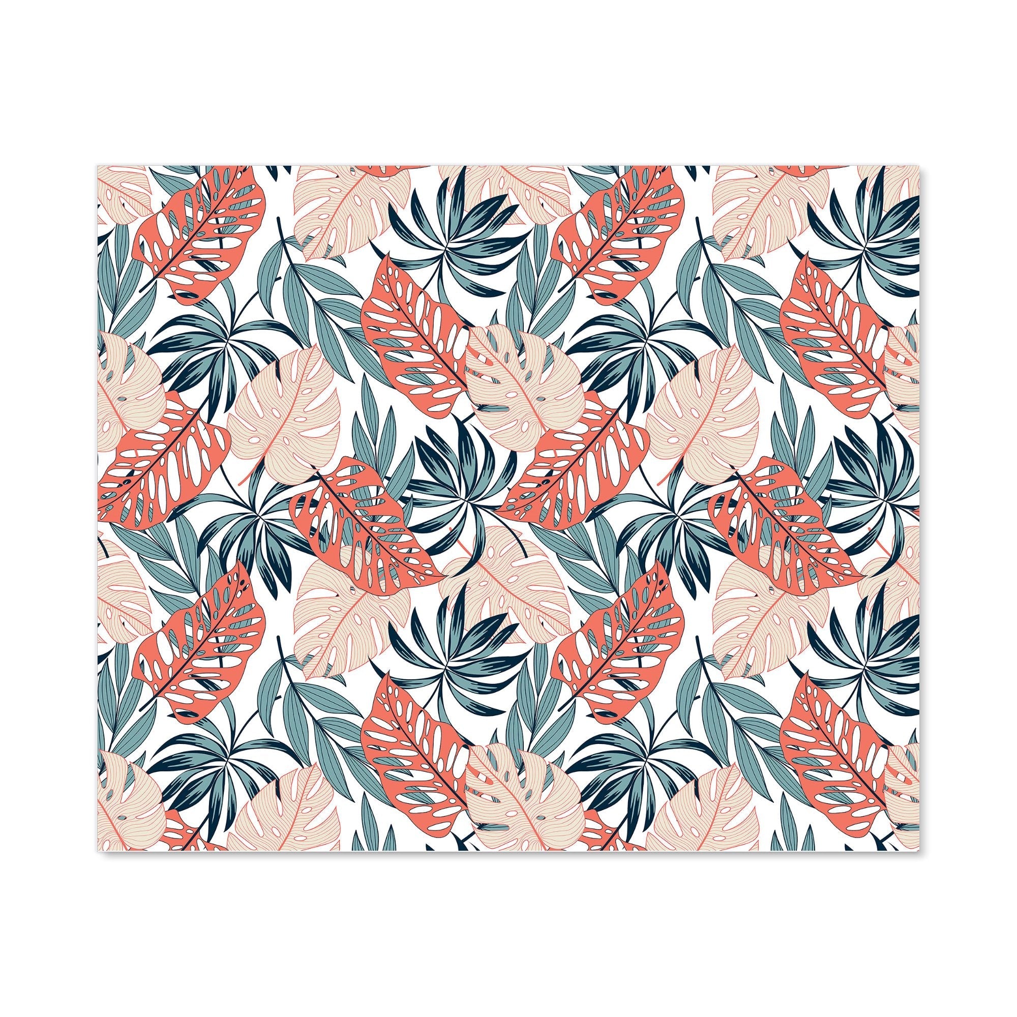 Tropical Leaf Pattern Kitchen Splashback