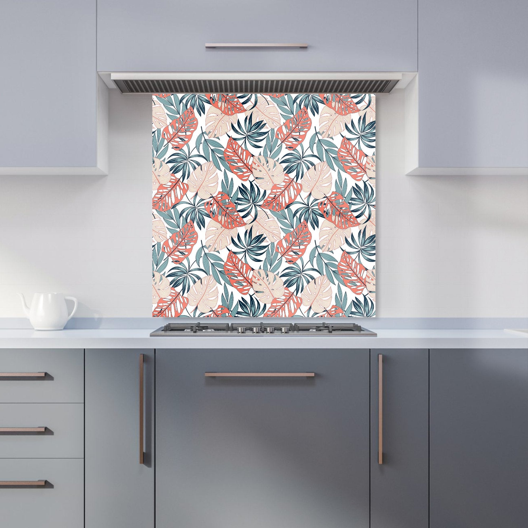 Tropical Leaf Pattern Kitchen Splashback