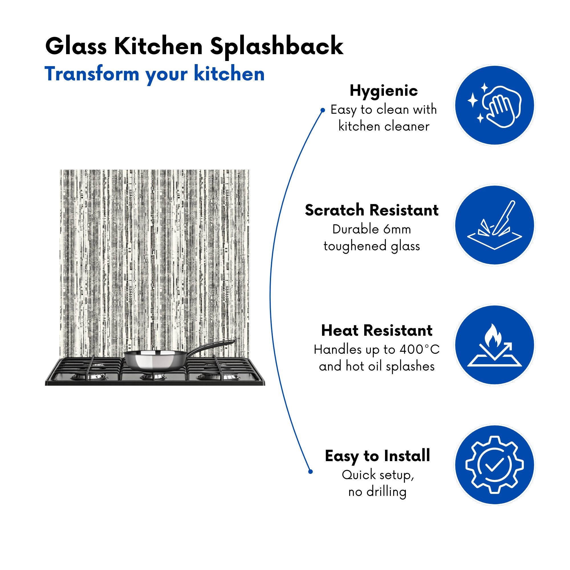 Washed Out Canvas Pattern Kitchen Splashback