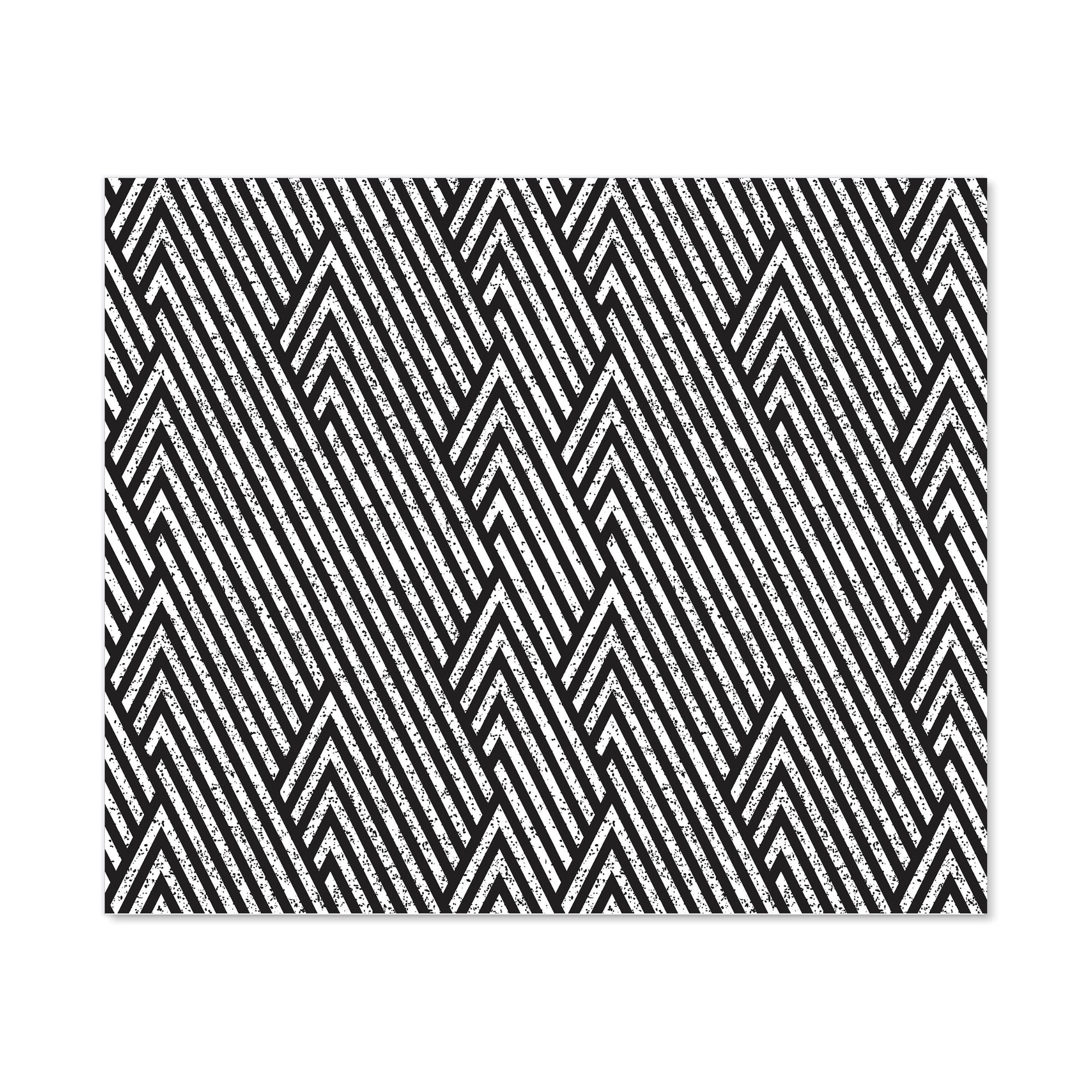 Oblique Black Grunge Pattern Kitchen Splashback