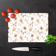 Watercolour Orchids Glass Chopping Board