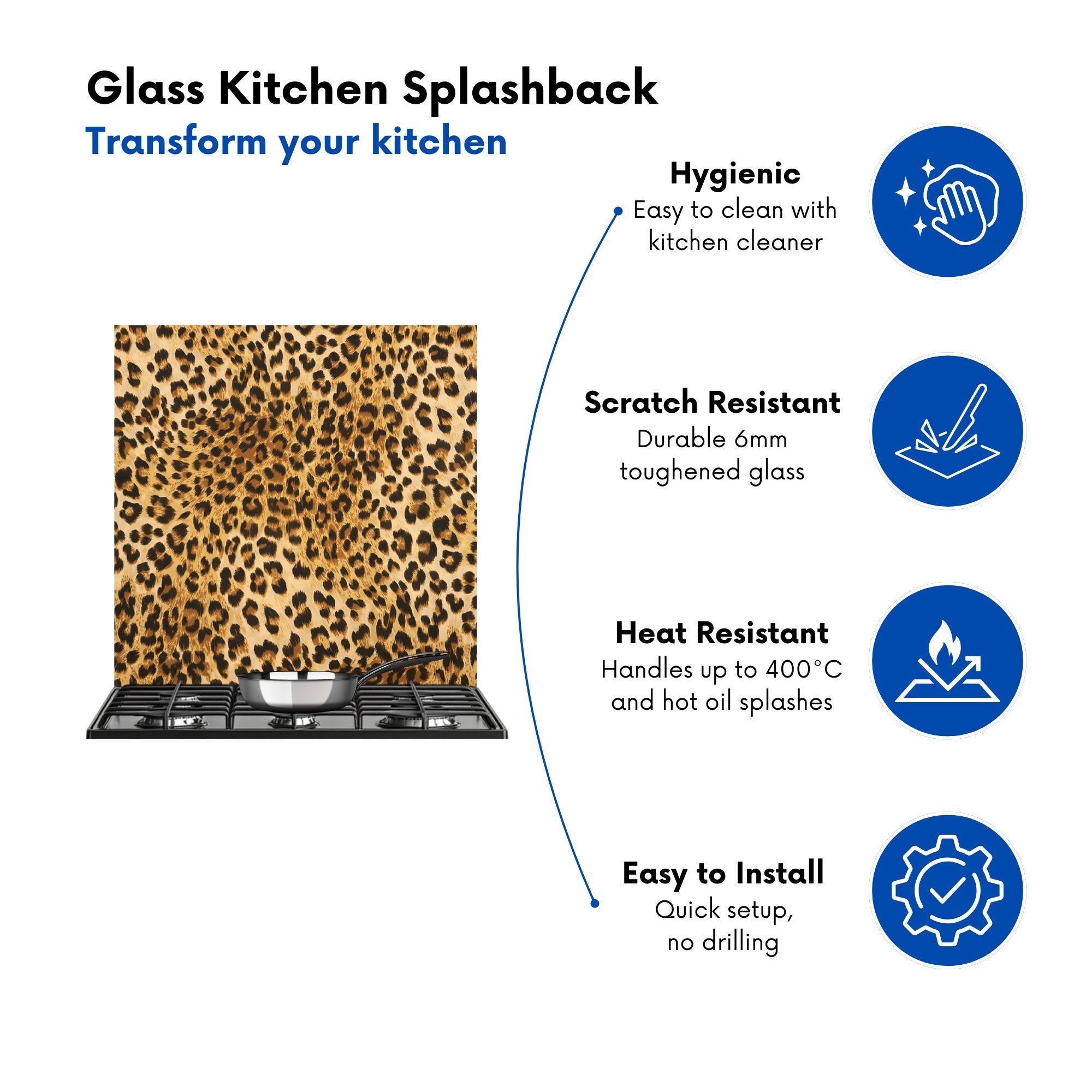 Wild Animal Pattern Kitchen Splashback