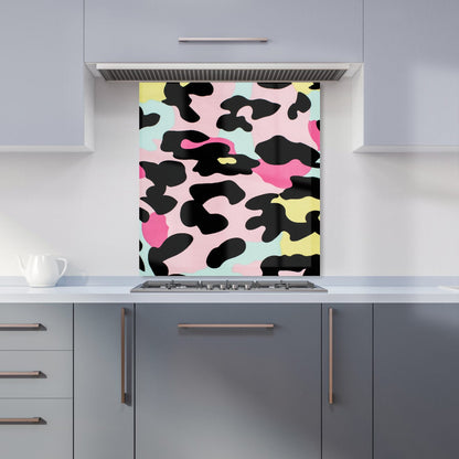 Colourful Leopard Print Kitchen Splashback