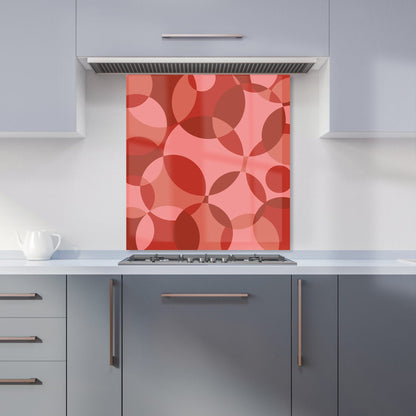 Red Circle Pattern Kitchen Splashback