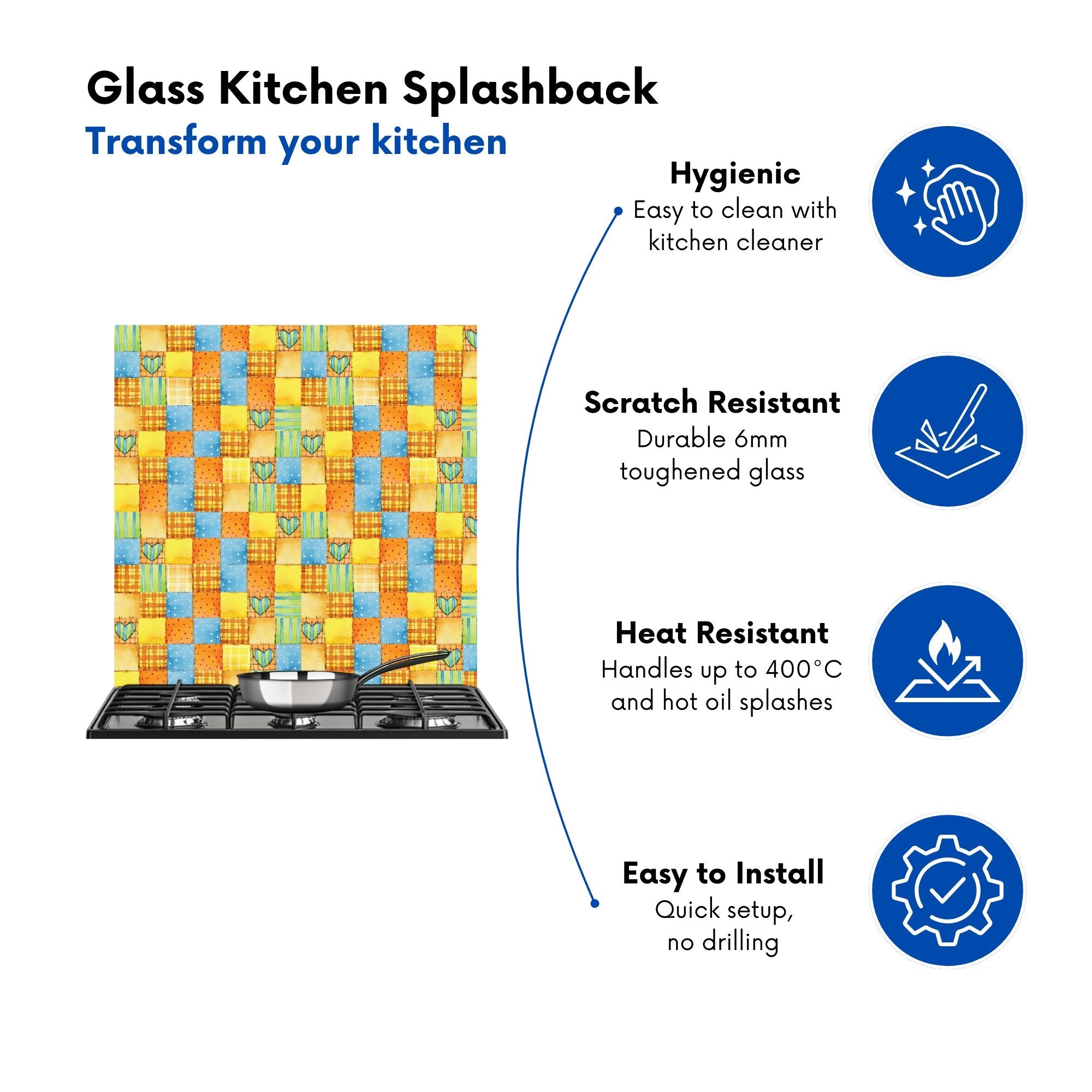 Baby Watercolour Blanket Pattern Kitchen Splashback