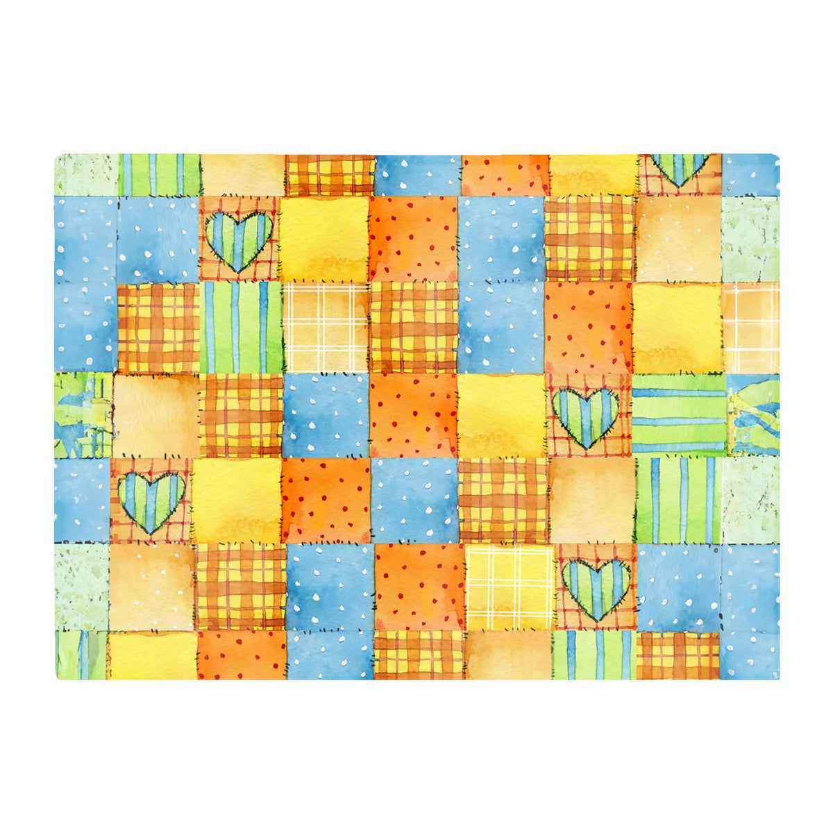 Baby Watercolour Blanket Pattern Glass Chopping Board