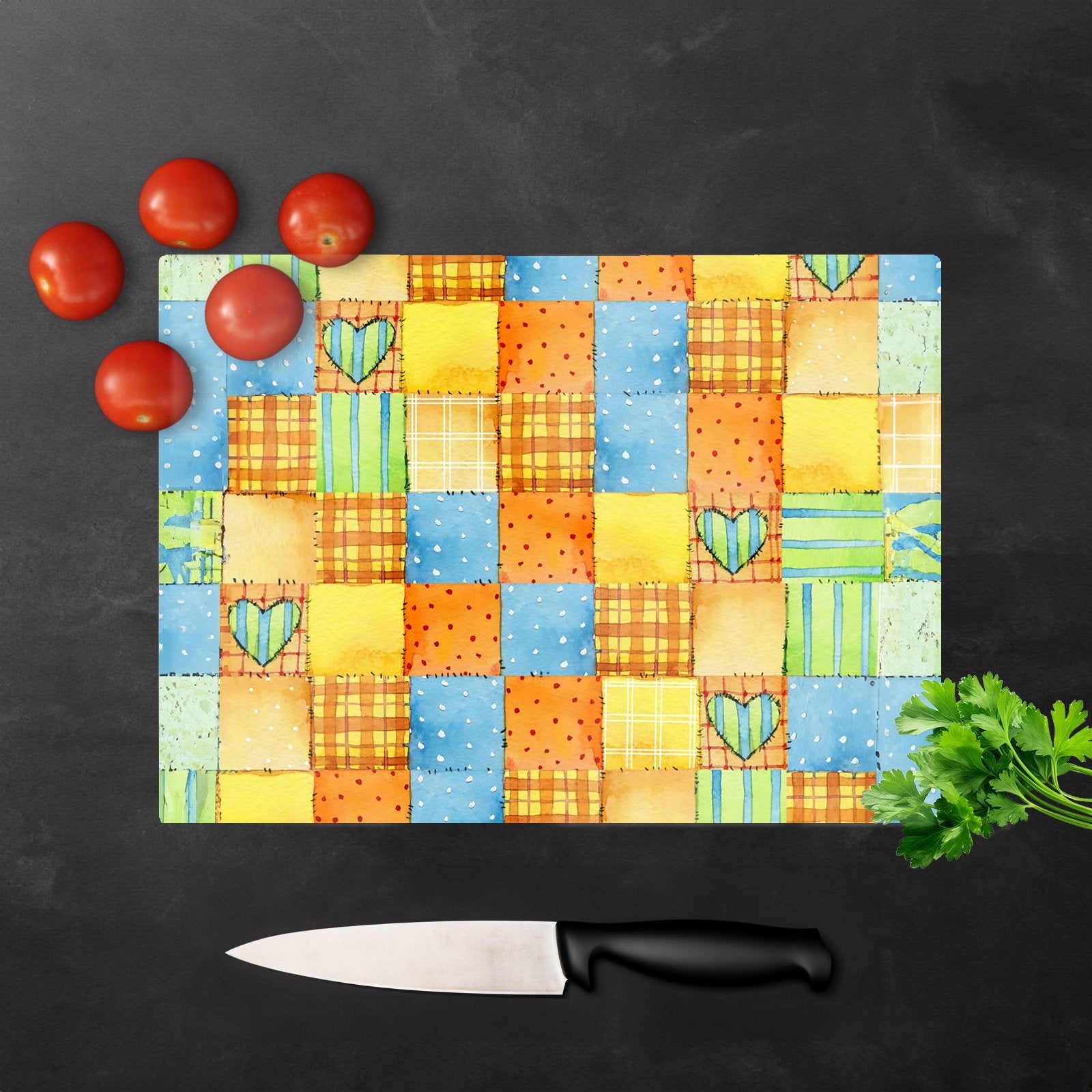 Baby Watercolour Blanket Pattern Glass Chopping Board