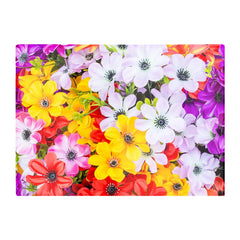 Spring Flowers Glass Chopping Board