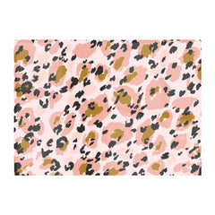 Hand Drawn Pink Leopard Print Glass Chopping Board