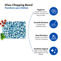 Watercolour Leopard Print Glass Chopping Board