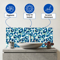 Watercolour Leopard Print Glass Bathroom Splashback