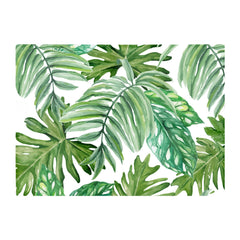 Exotic Rainforest Leaves Glass Chopping Board