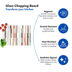 Dashed Stroke Pattern Glass Chopping Board