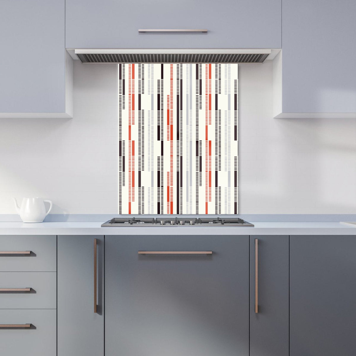 Dashed Stroke Pattern Kitchen Splashback