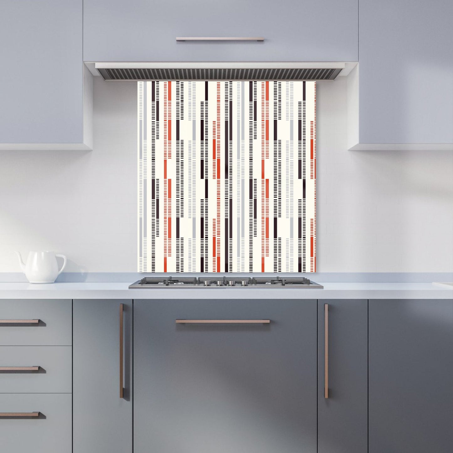 Dashed Stroke Pattern Kitchen Splashback