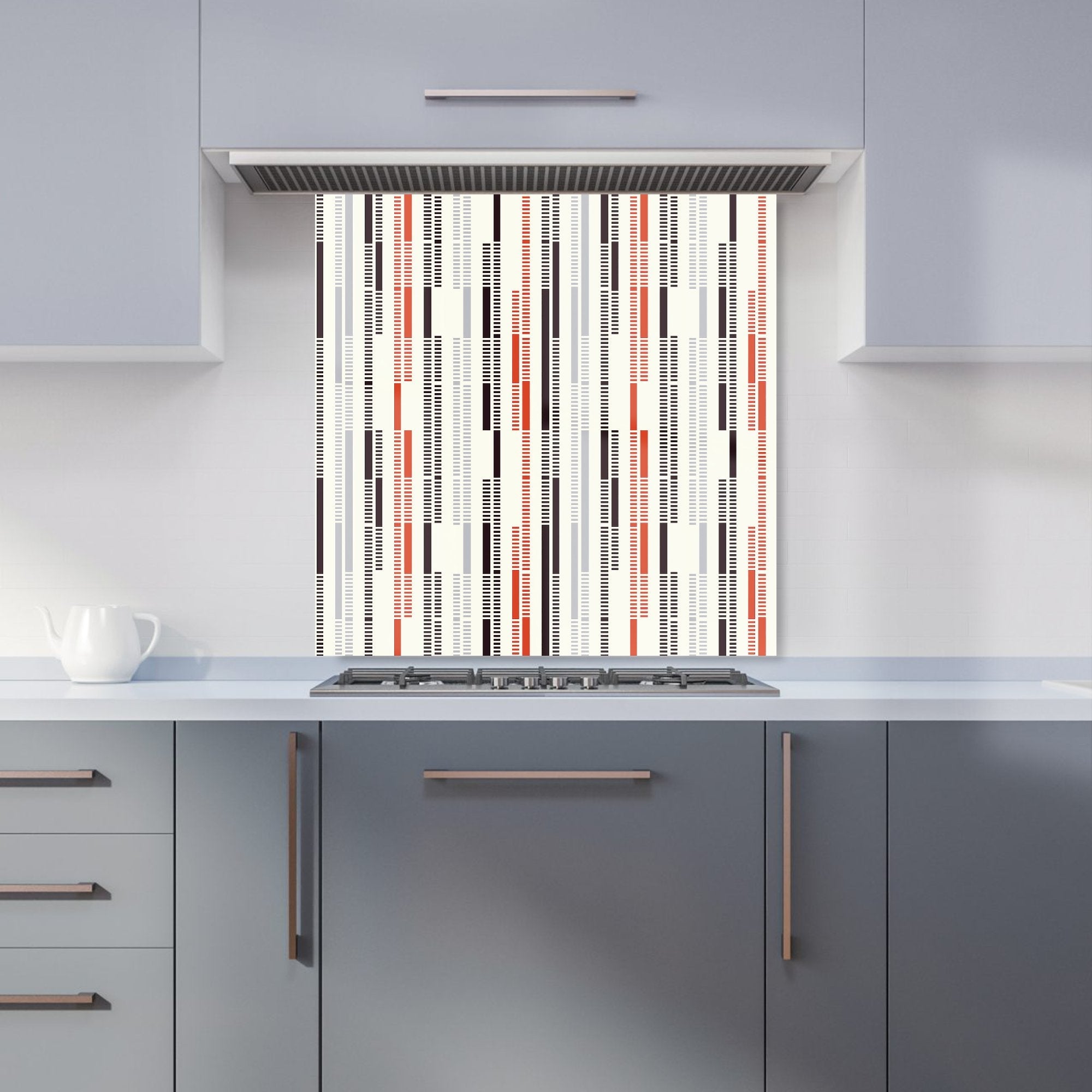 Dashed Stroke Pattern Kitchen Splashback