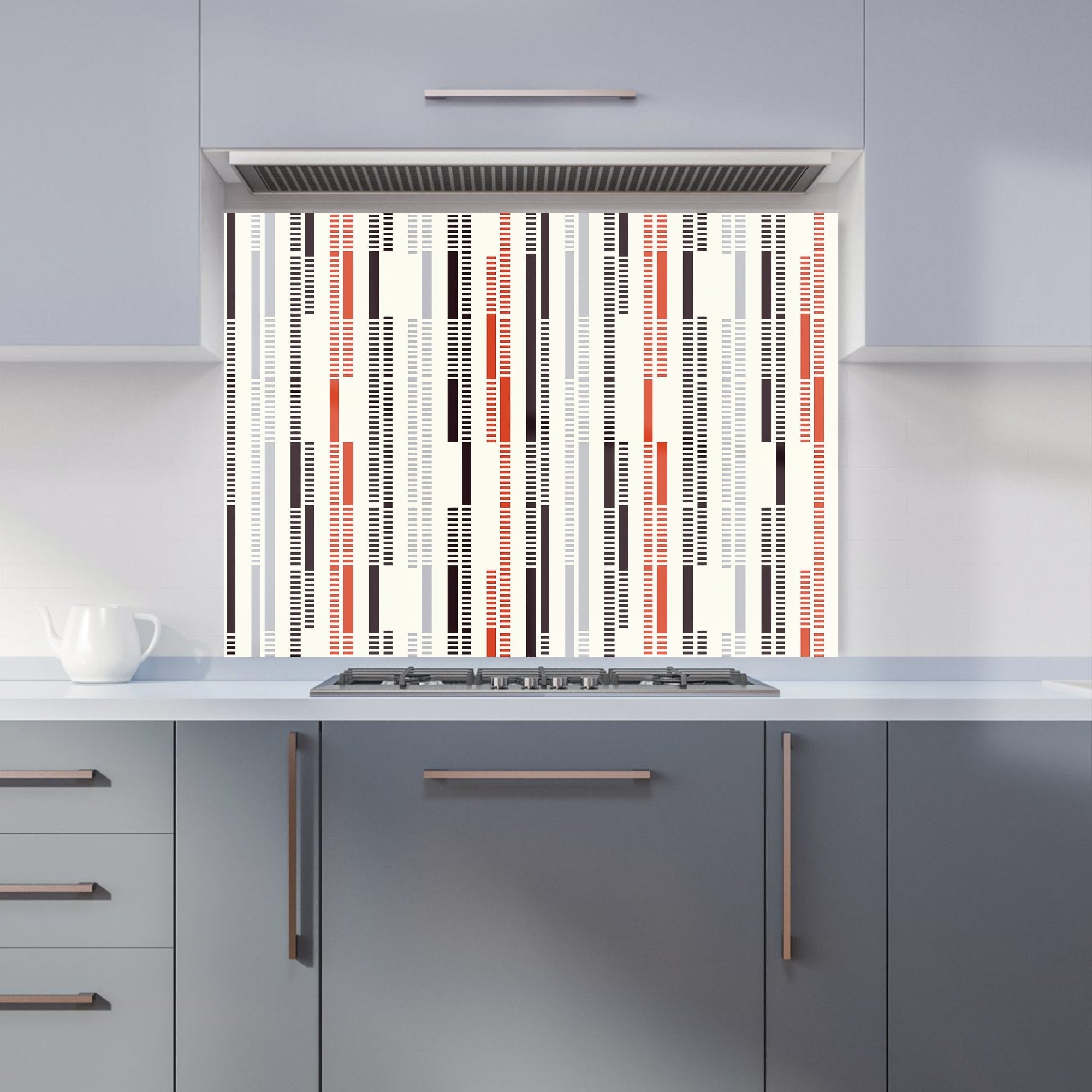 Dashed Stroke Pattern Kitchen Splashback
