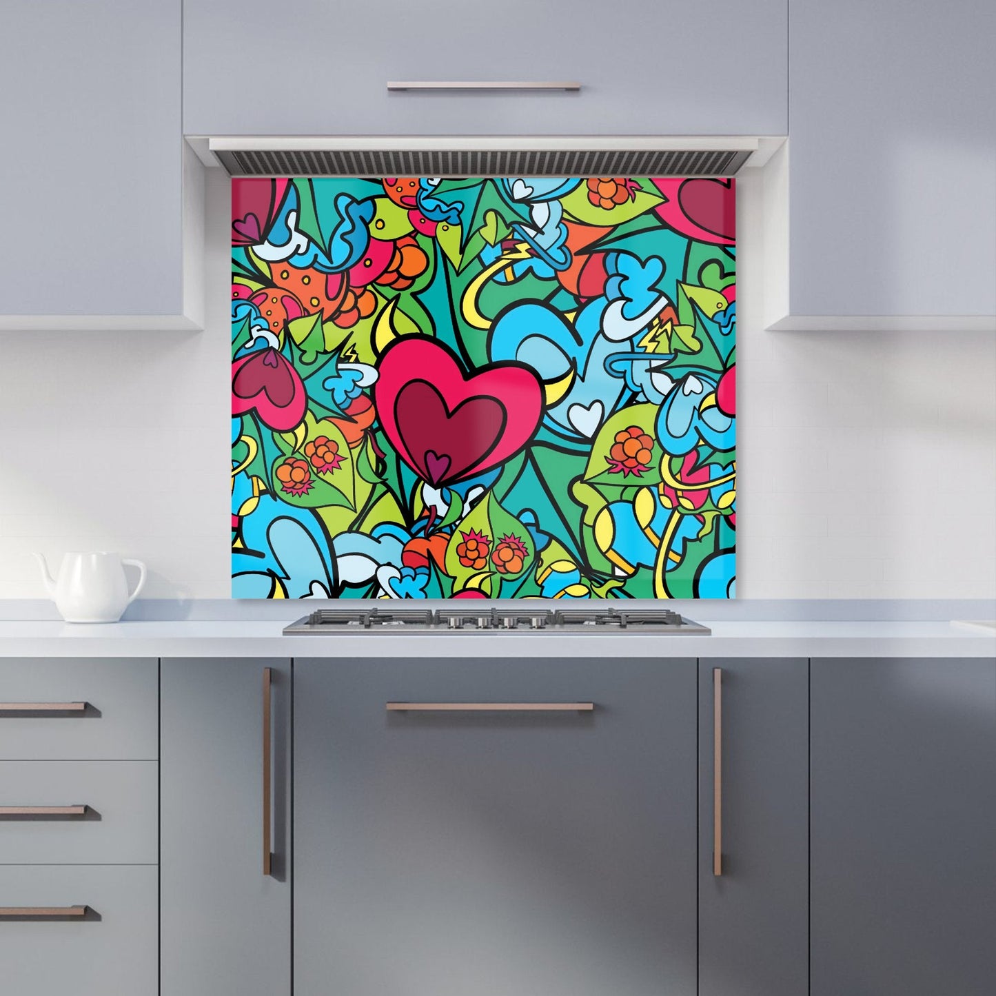 Hippie Psychedelic Pattern Kitchen Splashback