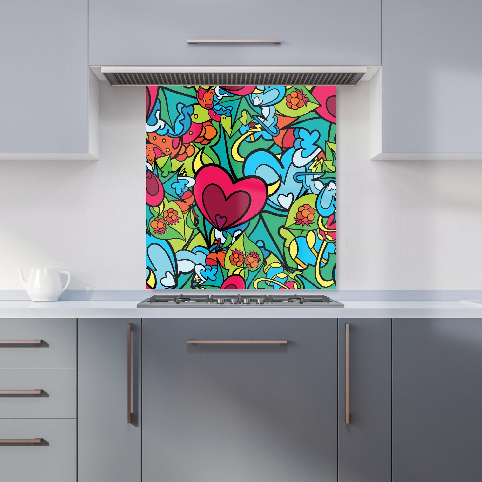 Hippie Psychedelic Pattern Kitchen Splashback