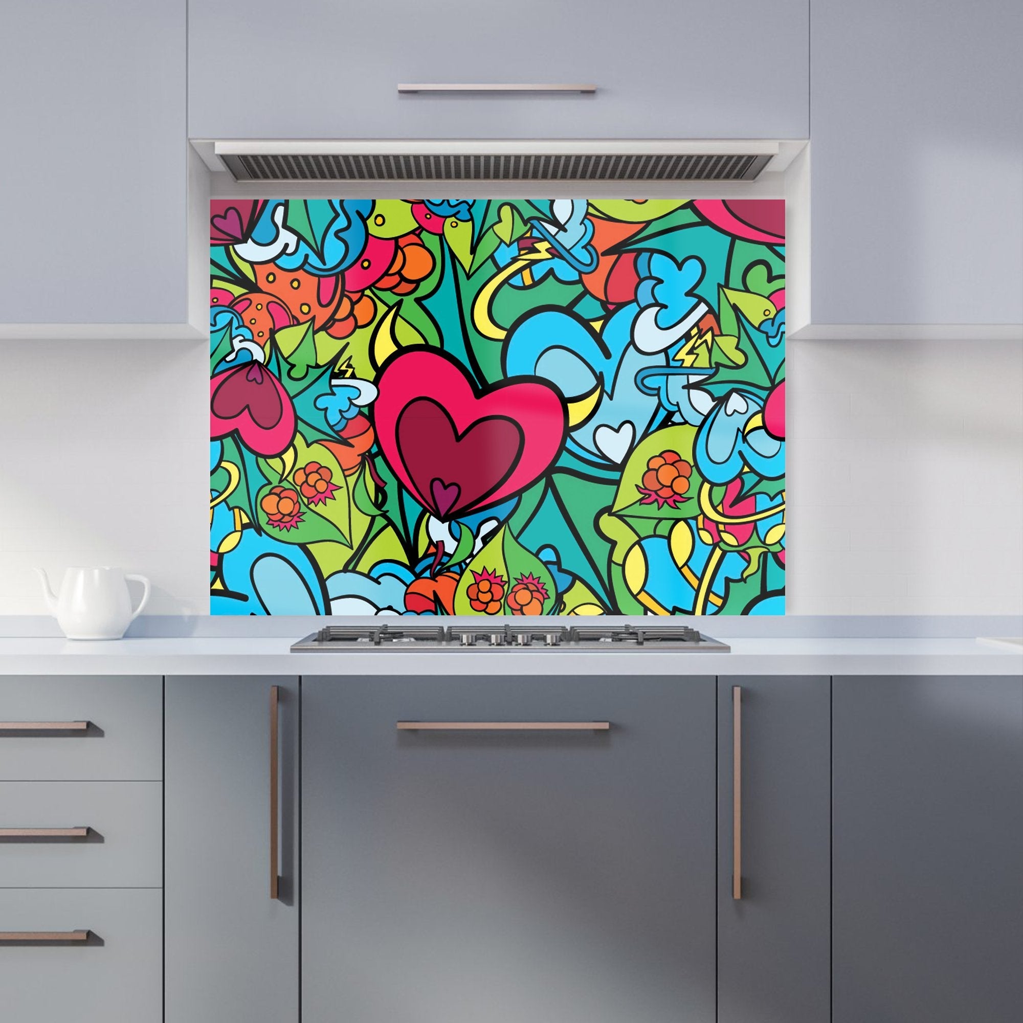 Hippie Psychedelic Pattern Kitchen Splashback