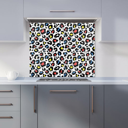 Coloured Leopard Print Kitchen Splashback