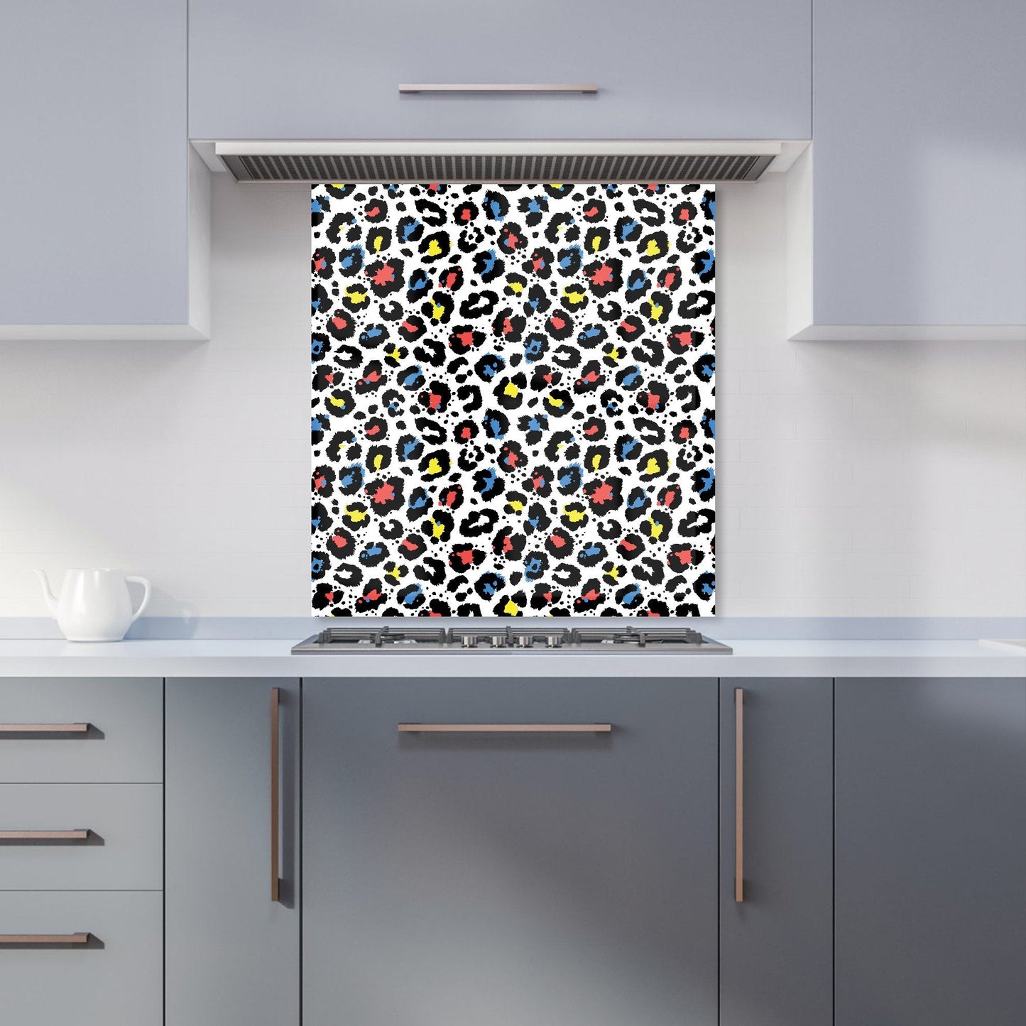 Coloured Leopard Print Kitchen Splashback