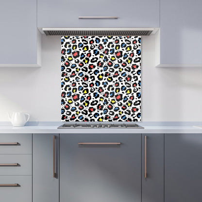 Coloured Leopard Print Kitchen Splashback