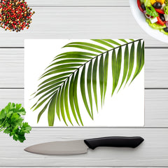 Single Palm Leaf Glass Chopping Board