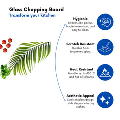 Single Palm Leaf Glass Chopping Board