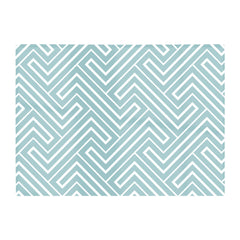 Blue And White Geometric Pattern Glass Chopping Board